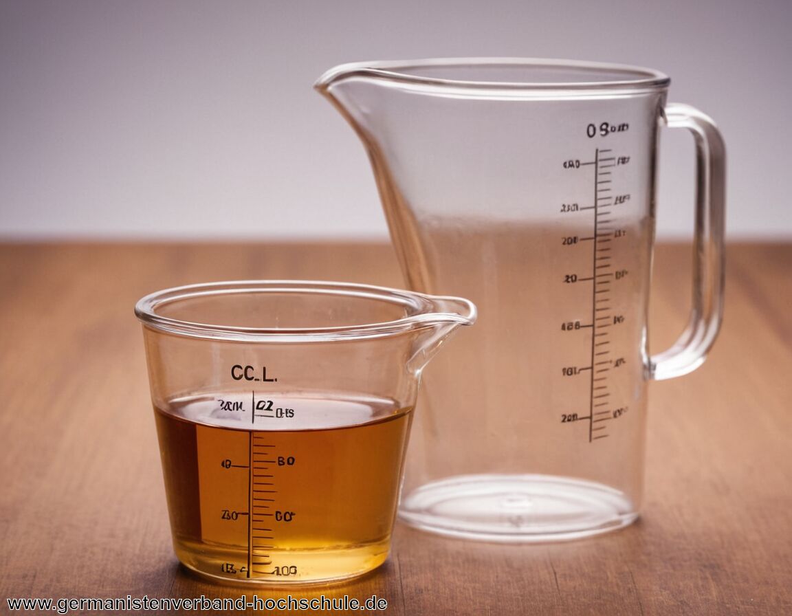 Messbecher zeigen oft beide Einheiten an - 2 cl in ml